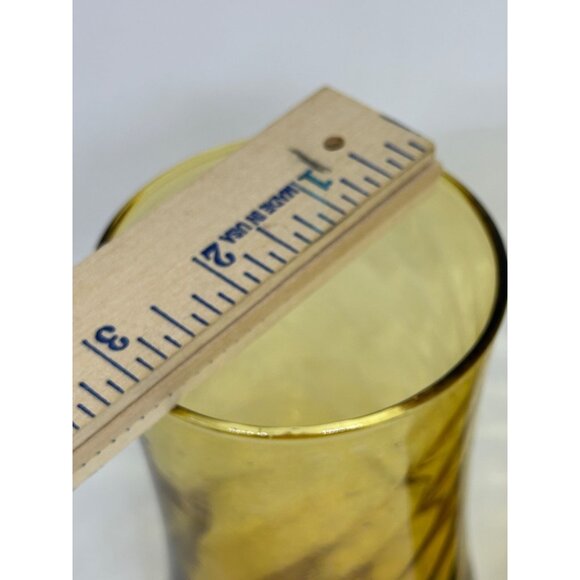 Vintage Libbey Amber Swirl Glasses, Set of 2 – 16oz Mid-Century Tumblers 3" x 6" - Picture 5 of 7